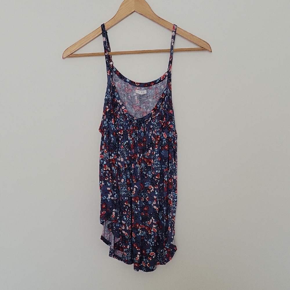 Maurices Floral Camisole - Blue and Red Size M